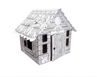 Картонный домик-раскраска "Домик в деревне"