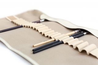 Пенал-скрутка для хранения кистей Малевичъ, 26х48 см, бежевый