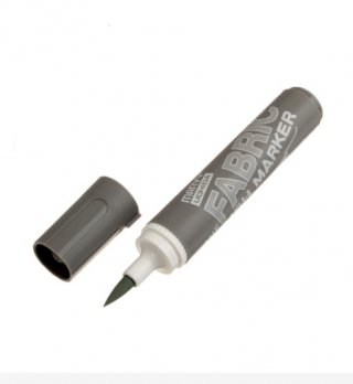 Пигментный маркер-кисть мгновенного закрепления Marvy «Fabric Brush» для ткани, 1-5 мм, серый