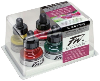 Набор чернил Daler Rowney FW ARTISTS основных цветов, 6 x 29,5 мл