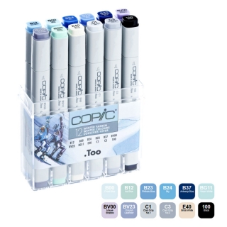 Набор маркеров для скетчинга COPIC Classic "Зима", 12 цветов
