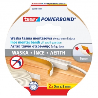 Двусторонняя монтажная лента Tesa для кабеля, 5 м х 9 мм