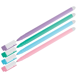 Ручка гелевая стираемая OfficeSpace "Soda" синяя, 0,5 мм, антискользящий корпус