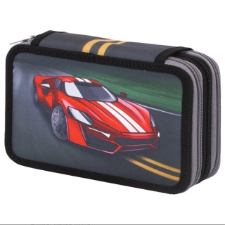 Пенал BRAUBERG, 3 отделения, полиэстер, 21х14 см, "Speed power", 270324