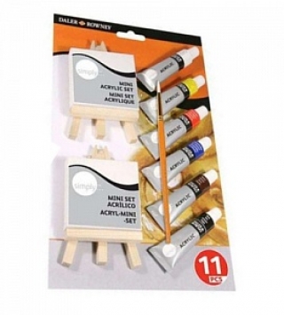 Набор акриловых красок Daler Rowney Simply с холстом и настольным мольбертом