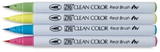 Акварельные маркеры-кисти ZIG Clean Color Real Brush, набор «Pop Colours», 4 цвета