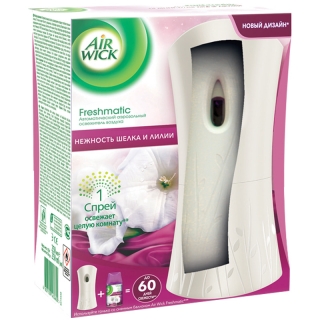 Комплект освежитель воздуха авт. и смен. блок Airwick Freshmatic Нежность шелка и лилии, 250мл