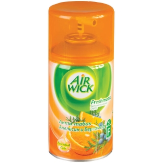 Сменный баллон для освежителя воздуха Airwick Freshmatic Антитабак. Апельсин и бергамот, 250мл