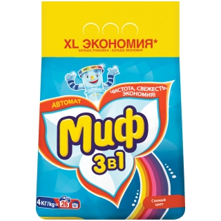 Порошок для машинной стирки Миф Свежий цвет, 4кг