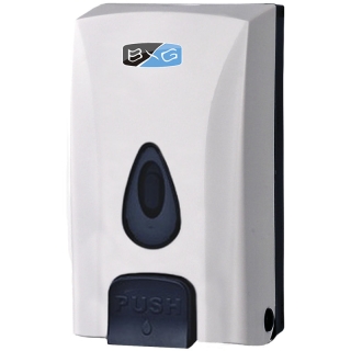 Диспенсер для жидкого мыла BXG, наливной, пластик, механический, белый, 1л
