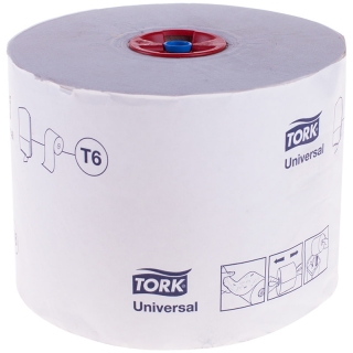 Бумага туалетная Tork Universal(T6) 1 слойн., Mid-size рулон, 135м/рул, мягкая, тиснение, белая