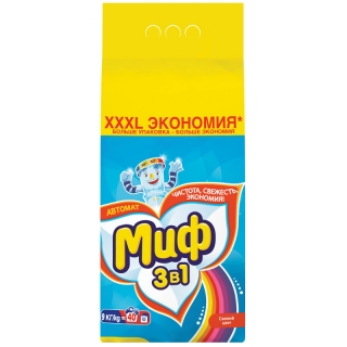 Порошок для машинной стирки Миф Свежий цвет, 9кг