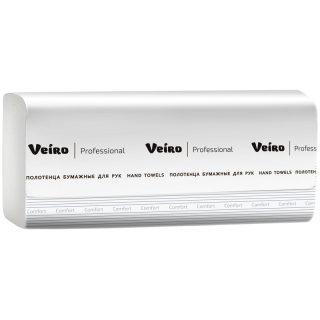 Полотенца бумажные лист. Veiro Professional Comfort(V-сл), 2-слойные, 200л/пач, 21*21, белые