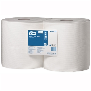 Протирочная бумага в рулонах Tork базовая (W1/W2), 2-х слойн., 264м/рул, белый, 2шт.