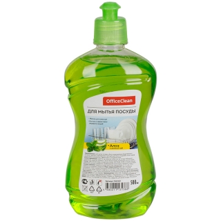 Средство для мытья посуды OfficeClean Алоэ и зеленый чай, пуш-пул, 500мл