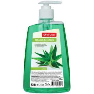Мыло жидкое OfficeClean Алоэ, с дозатором, 500мл
