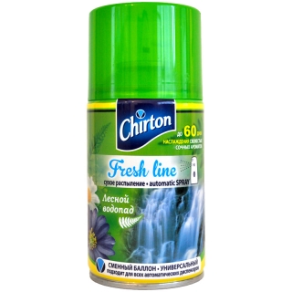 Сменный баллон для освежителя воздуха Chirton Fresh Line. Лесной водопад, сухое распыление, 250мл