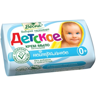 Мыло-крем туалетное Весна Детское, бумажная обертка, 90г