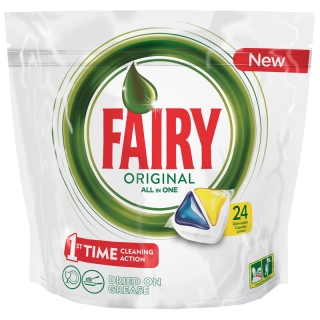 Капсулы для посудомоечной машины Fairy All in 1. Лимон, 24шт.