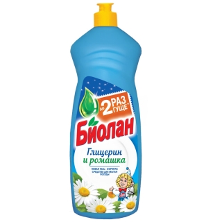 Средство для мытья посуды Биолан Глицерин и Ромашка, 900мл