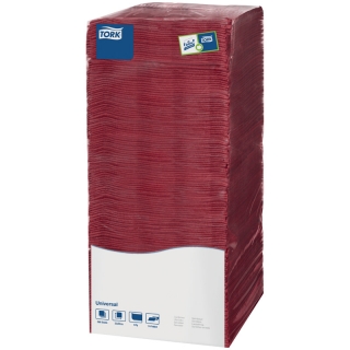 Салфетки бумажные Tork Universal, 1 слойн., 25*25см, бордо, 500шт.