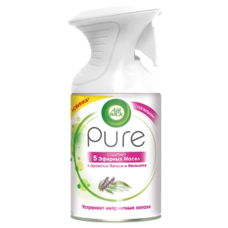Освежитель воздуха аэрозольный Airwick Pure. Пачули и Эвкалипт, сухое распыление, 250мл