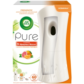 Комплект освежитель воздуха авт. и смен. блок Airwick Freshmatic Pure. Апельсин и грейпфрут, 250мл