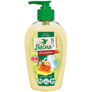 Мыло-крем жидкое Весна Молоко и мед, с дозатором, 280мл