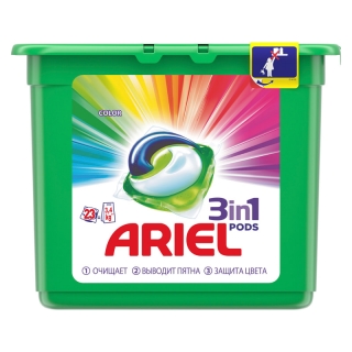 Капсулы для машинной стирки Ariel Color, 3в1 Pods, 23шт.*27г