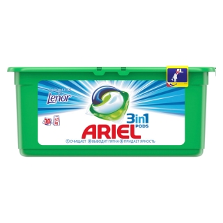 Капсулы для машинной стирки Ariel Touch of Lenor Fresh, 3в1 Pods, 30шт.*27г