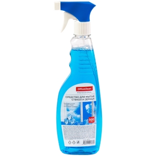 Средство для мытья стекол и зеркал OfficeClean Professional Голубой Лед, изоп.спирт,500мл,с курком