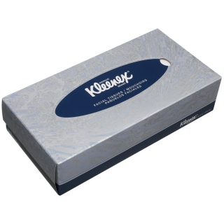 Салфетки косметические Kimberly Clark, 2-слойные, 18,6*21,5см, в картонном боксе, белые, 100шт.