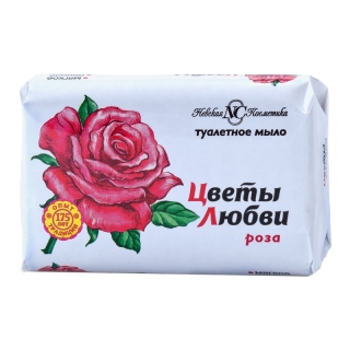 Мыло туалетное Невская Косметика Цветы любви. Роза, бумажная обертка, 90г