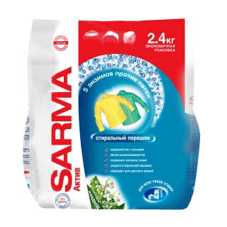 Порошок для машинной стирки Sarma Актив. Ландыш, 2,4кг