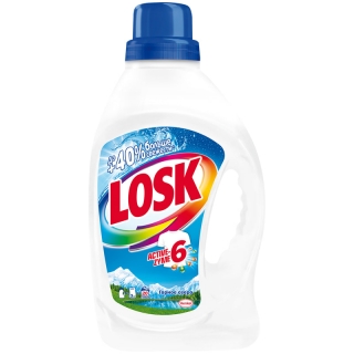 Гель для стирки Losk Горное озеро, для белого белья, 1,3л