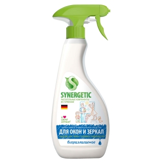 Средство для мытья окон и зеркал Synergetic, биоразлагаемое, 500мл