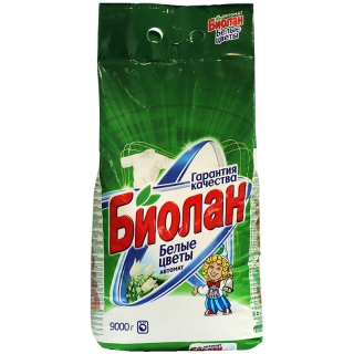 Порошок для машинной стирки Биолан Белые цветы, 9кг