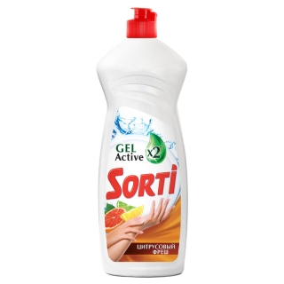 Средство для мытья посуды Sorti Gel Active. Цитрусовый фреш, 900мл