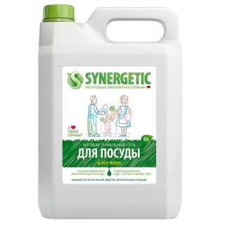 Средство для мытья посуды, фруктов, игрушек Synergetic Алоэ, антибакт., концентрат, канистра, 5л