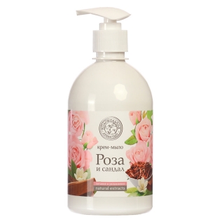 Мыло-крем жидкое Душистый Колокольчик Роза и Сандал, с дозатором, 500мл