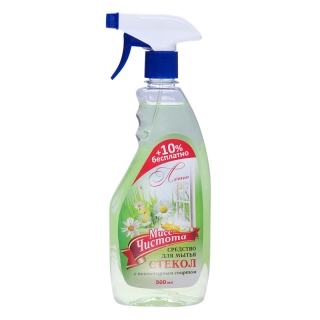 Средство для мытья стекол Мисс Чистота Лето, с нашатырным спиртом, 500мл