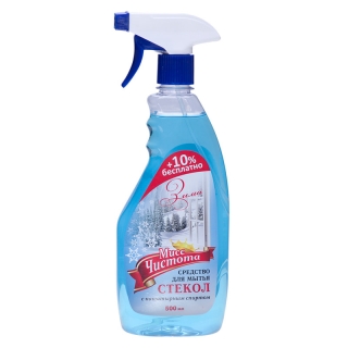 Средство для мытья стекол Мисс Чистота Зима, с нашатырным спиртом, 500мл