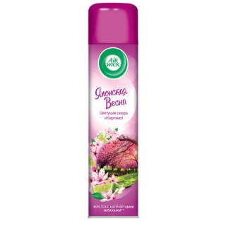 Освежитель воздуха аэрозольный Airwick Японская весна. Цветущая сакура и Бергамот, 290мл