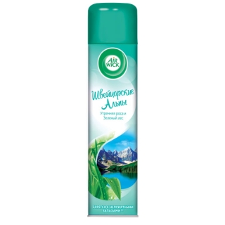 Освежитель воздуха аэрозольный Airwick Швейцарские Альпы. Утренняя роса и Зеленый лес, 290мл