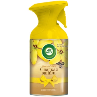 Освежитель воздуха аэрозольный Airwick Pure. Сладкая ваниль, сухое распыление, 250мл