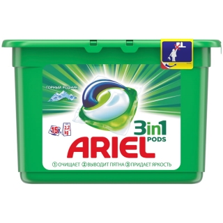 Капсулы для машинной стирки Ariel Горный родник, 3в1 Pods, 15шт.*27г