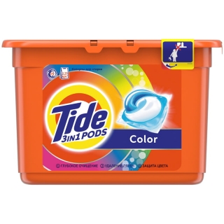 Капсулы для машинной стирки Tide Color, 3в1 Pods, 15шт.*24,8г
