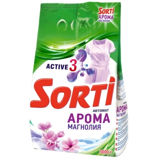 Порошок для машинной стирки Sorti Арома Магнолия, 3кг