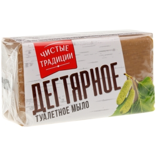 Туалетное мыло Чистые традиции Дегтярное, пленка, 140г