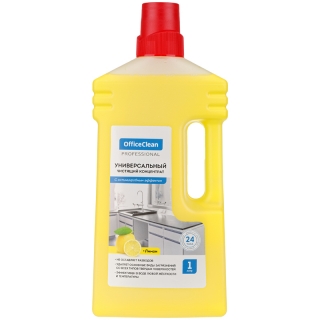 Универсальный чистящий концентрат OfficeClean Professional Лимон с антимикробным эффектом, 1л